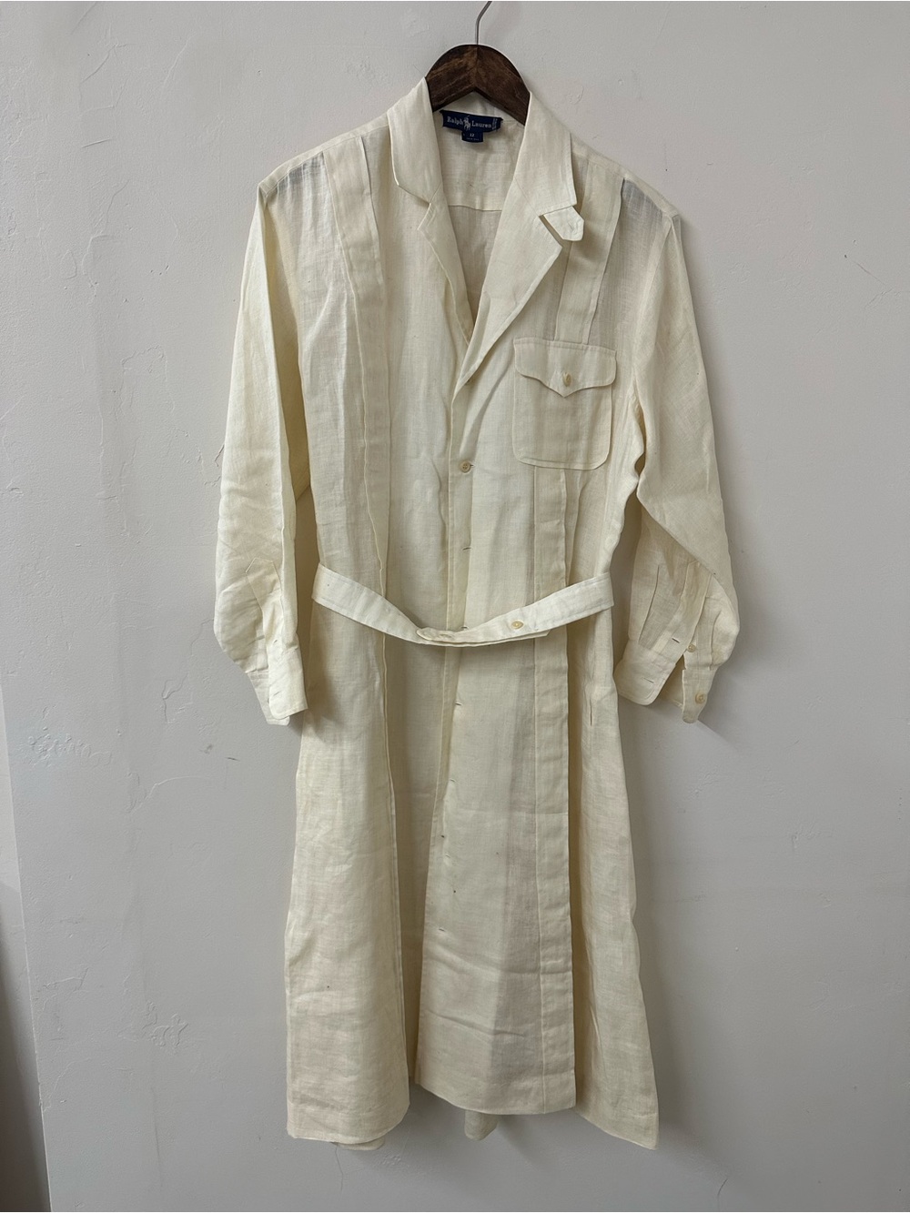 Unique find Ralph Lauren gorgeous cream Linen Shirt Dress